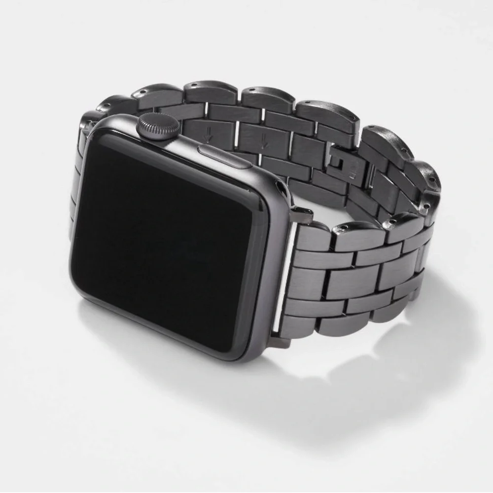 New Apple Watch Scalloped Metal Link Band 38/40/41mm - heyday Black